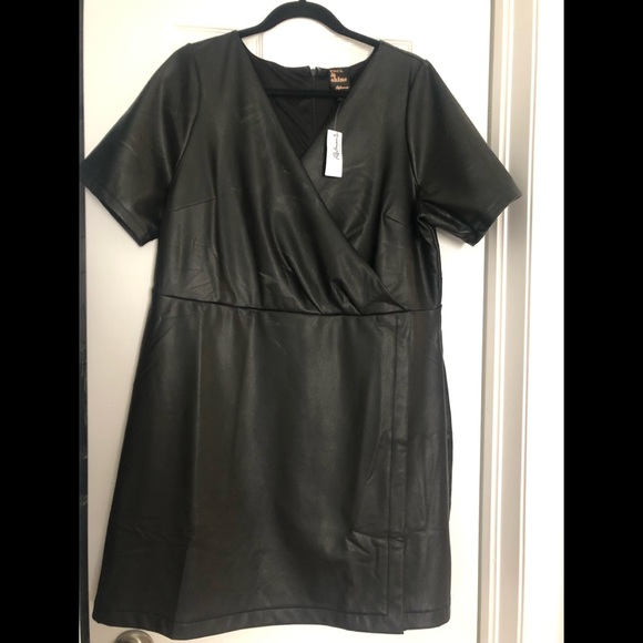 Reitmans Rock & Shine brand vegan leather mini wrap dress in XXL BNWT - Picture 1 of 2